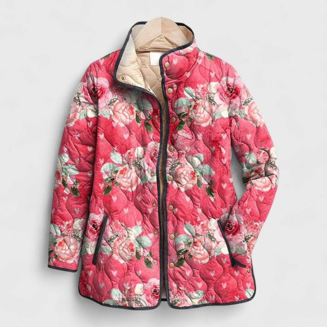 Alice – Veste Matelassée à Motif Floral Vintage