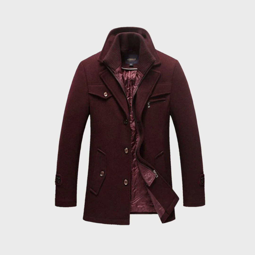 Léo | Manteau classique en laine type peacoat