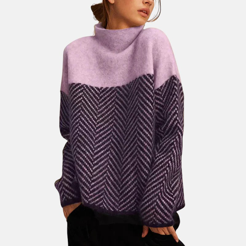 Laure - Pull en maille chevrons